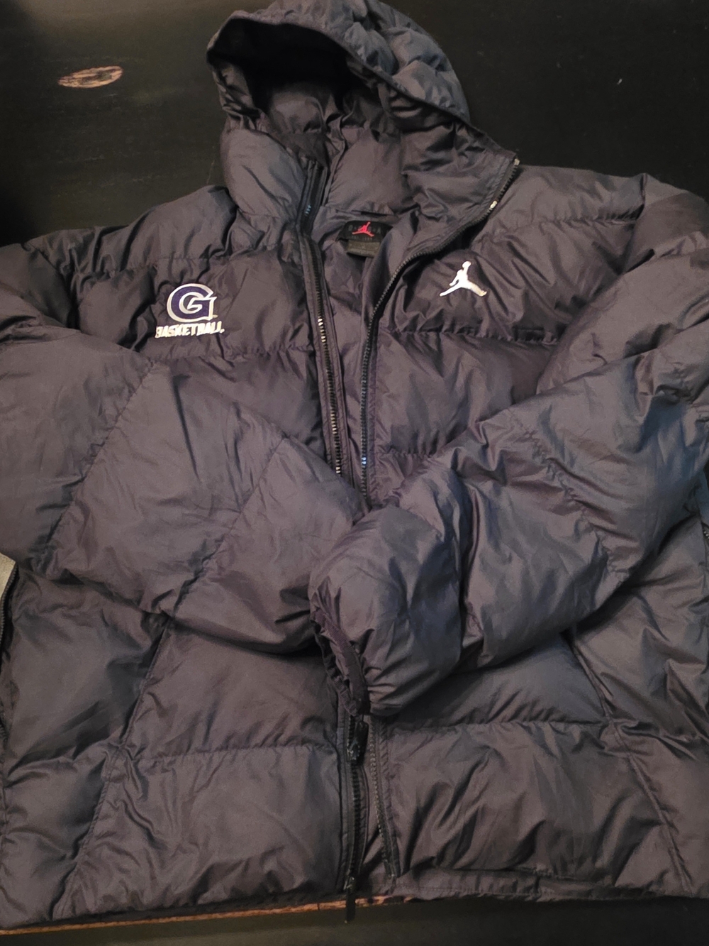 Georgetown Womens Basketball Jordan Black Puffer Jacket Size M